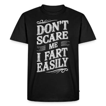 Funny fart shirt for the frightened! - Men's Premium Organic T-Shirt - black - Front - Nico (187cm)