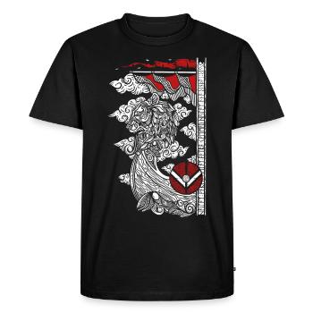 Navire viking Viking Captain Warrior Boat - T-shirt Premium bio Homme - noir - Devant - Nico (187cm)