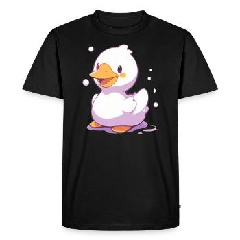 Canard joyeux - Conception de dessin animé heureux - T-shirt Premium bio Homme - noir - Devant - Nico (187cm)