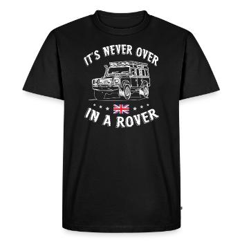 its never over in a rover Landy - Men's Premium Organic T-Shirt - black - Front - Nico (187cm)