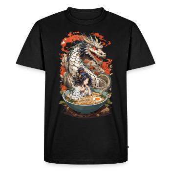 Manga Ramen Dragon Esthétique Tokyo Style Design - T-shirt Premium bio Homme - noir - Devant - Nico (187cm)