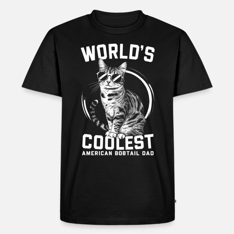Katze American Bobtail Geschenk - Männer Premium Bio T-Shirt - Schwarz