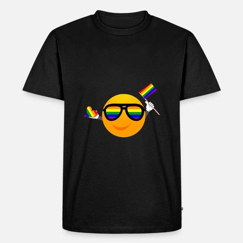 SMILE EMOTICONE LGBTQ - Männer Premium Bio T-Shirt - Schwarz