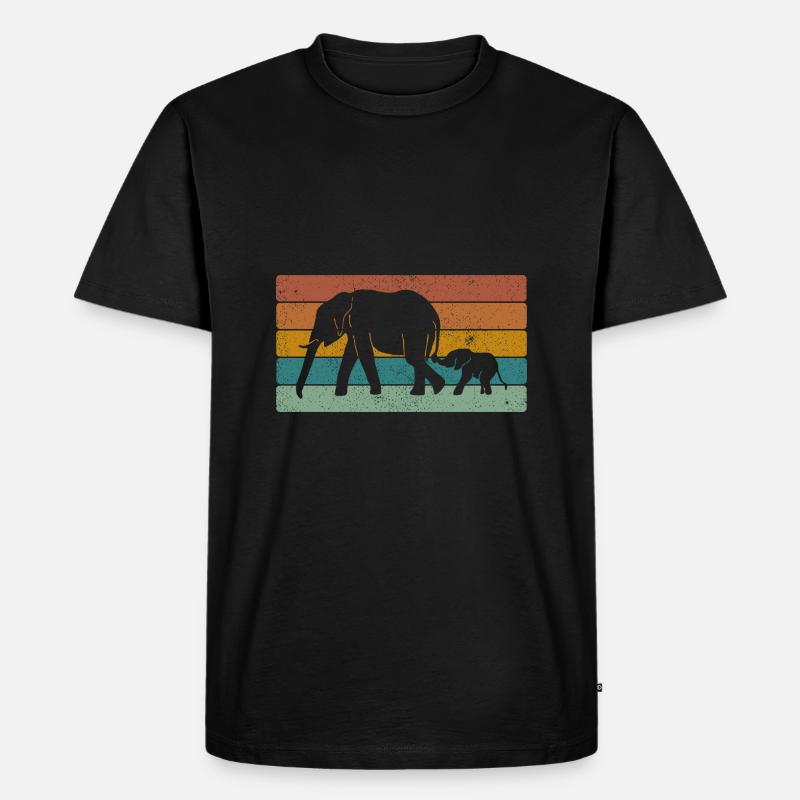 Elefant - Männer Premium Bio T-Shirt - Schwarz