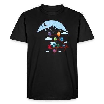 Conception graphique de paysages de montagne « Owl Conference » - T-shirt Premium bio Homme - noir - Devant - Nico (187cm)