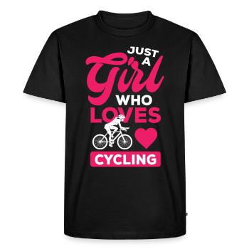 Juste une fille qui aime le vélo vélo de route - T-shirt Premium bio Homme - noir - Devant - Nico (187cm)
