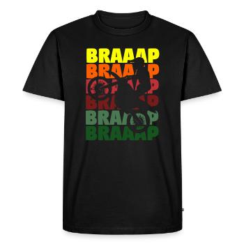 Motocross Dirt Bike Braaap - Men's Premium Organic T-Shirt - black - Front - Nico (187cm)