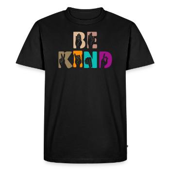 Be Kind Motivational Quote - Men's Premium Organic T-Shirt - black - Front - Nico (187cm)