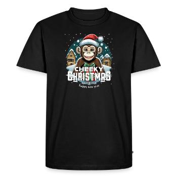 Singe de Noël - Noël effronté - T-shirt Premium bio Homme - noir - Devant - Nico (187cm)