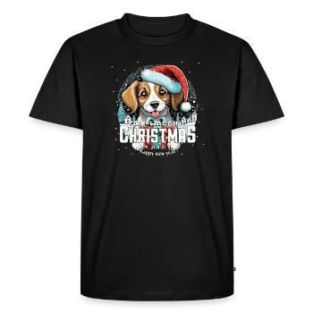 Christmas Dog Tail Wagging Christmas - Men's Premium Organic T-Shirt - black - Front - Nico (187cm)