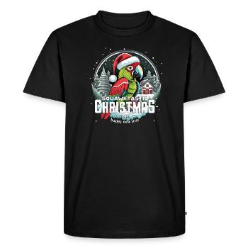 Perroquet de Noël - Noël squawktastic - T-shirt Premium bio Homme - noir - Devant - Nico (187cm)