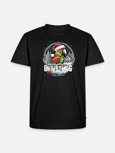 Christmas Parrot -squawktastic Christmas - Men's Premium Organic T-Shirt - black