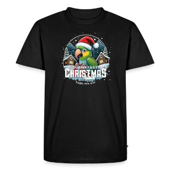 Perroquet de Noël - squawktastic Noël - T-shirt Premium bio Homme - noir - Devant - Nico (187cm)