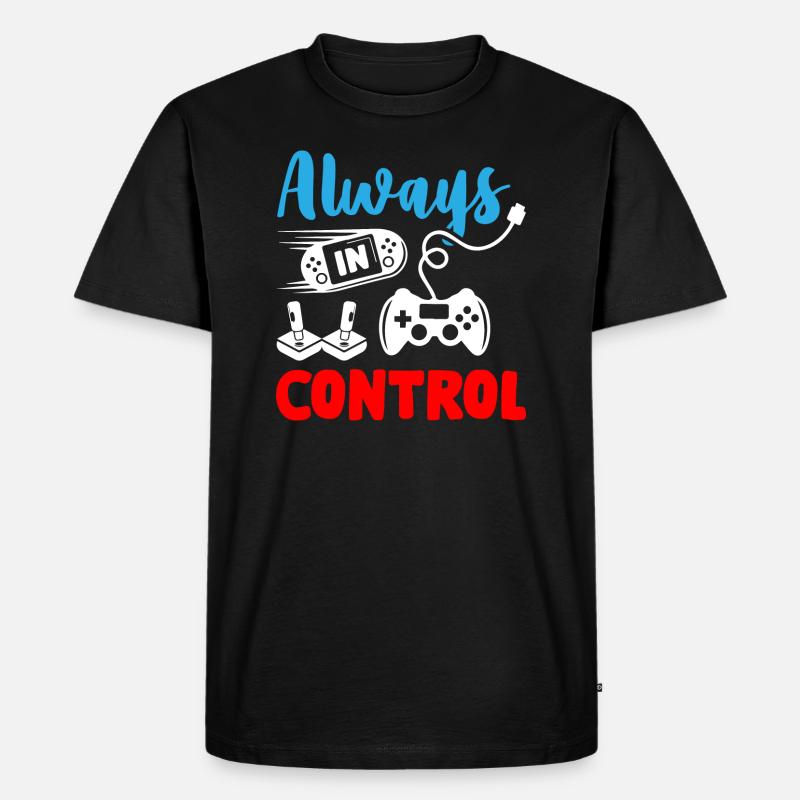 Always in Control Gamer - Männer Premium Bio T-Shirt - Schwarz