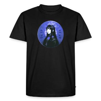 asian,blue,circle,manga,anime,portrait - Men's Premium Organic T-Shirt - black - Front - Nico (187cm)