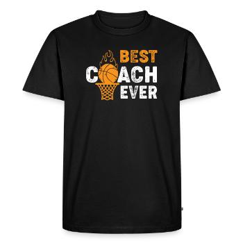 MEILLEUR COACH DE BASKETBALL JAMAIS - T-shirt Premium bio Homme - noir - Devant - Nico (187cm)