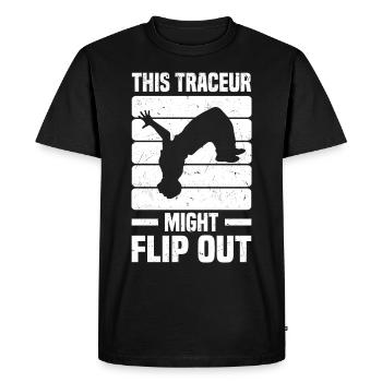 Dictons de parkour - T-shirt Premium bio Homme - noir - Devant - Nico (187cm)