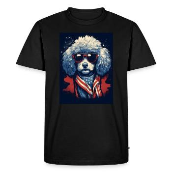 Caniche cool avec lunettes de soleil - T-shirt Premium bio Homme - noir - Devant - Nico (187cm)