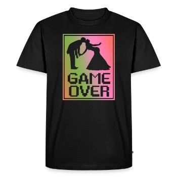 Mariage - jeu terminé. Le jeu est terminé. - T-shirt Premium bio Homme - noir - Devant - Nico (187cm)
