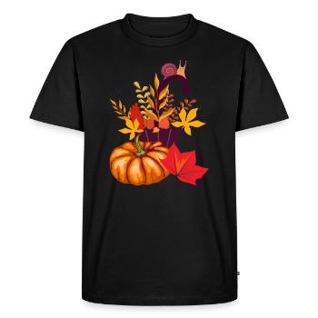 Autumn Pumpkin Gift - Men's Premium Organic T-Shirt - black - Front - Nico (187cm)