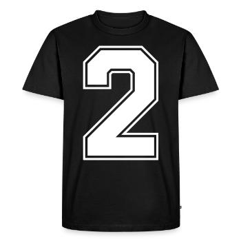 Maillot numéro 2 - T-shirt Premium bio Homme - noir - Devant - Nico (187cm)