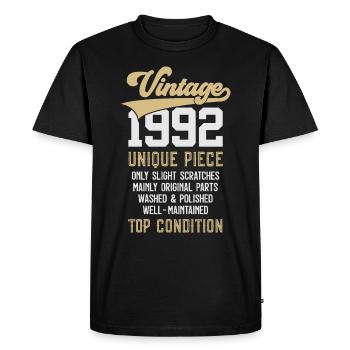 PIÈCE UNIQUE VINTAGE DE 1992 34E ANNIVERSAIRE - T-shirt Premium bio Homme - noir - Devant - Nico (187cm)