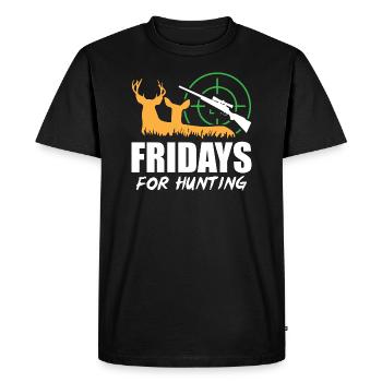 Les vendredis pour la chasse - T-shirt Premium bio Homme - noir - Devant - Nico (187cm)