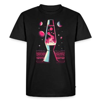 Retro Lava Lamp - Men's Premium Organic T-Shirt - black - Front - Nico (187cm)