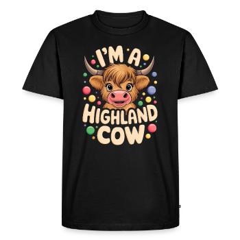Costume de vache des Highlands Carnaval des Highlands Bovins - T-shirt Premium bio Homme - noir - Devant - Nico (187cm)