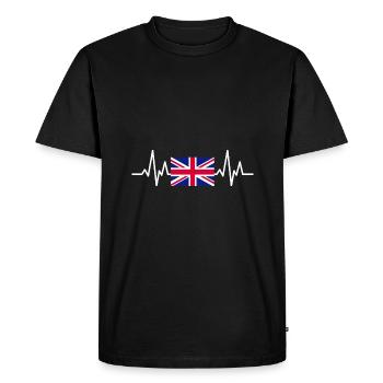 My heart beats for England - Men's Premium Organic T-Shirt - black - Front - Nico (187cm)