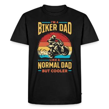 I'm Dad Biker Biker Like Dad Normal Cool - Men's Premium Organic T-Shirt - black - Front - Nico (187cm)