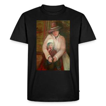 Romantic Woman and Child Creative Painting, art - Men's Premium Organic T-Shirt - black - Front - Nico (187cm)