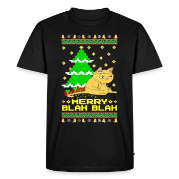 Merry Blah Blah Ugly Xmas - Men's Premium Organic T-Shirt - black - Front - Nico (187cm)