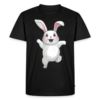 Lapin mignon - T-shirt Premium bio Homme - noir - Devant - Nico (187cm)