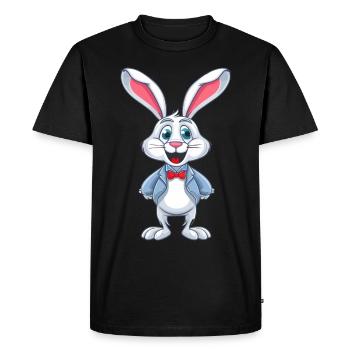 Lapin de dessin animé mignon - T-shirt Premium bio Homme - noir - Devant - Nico (187cm)