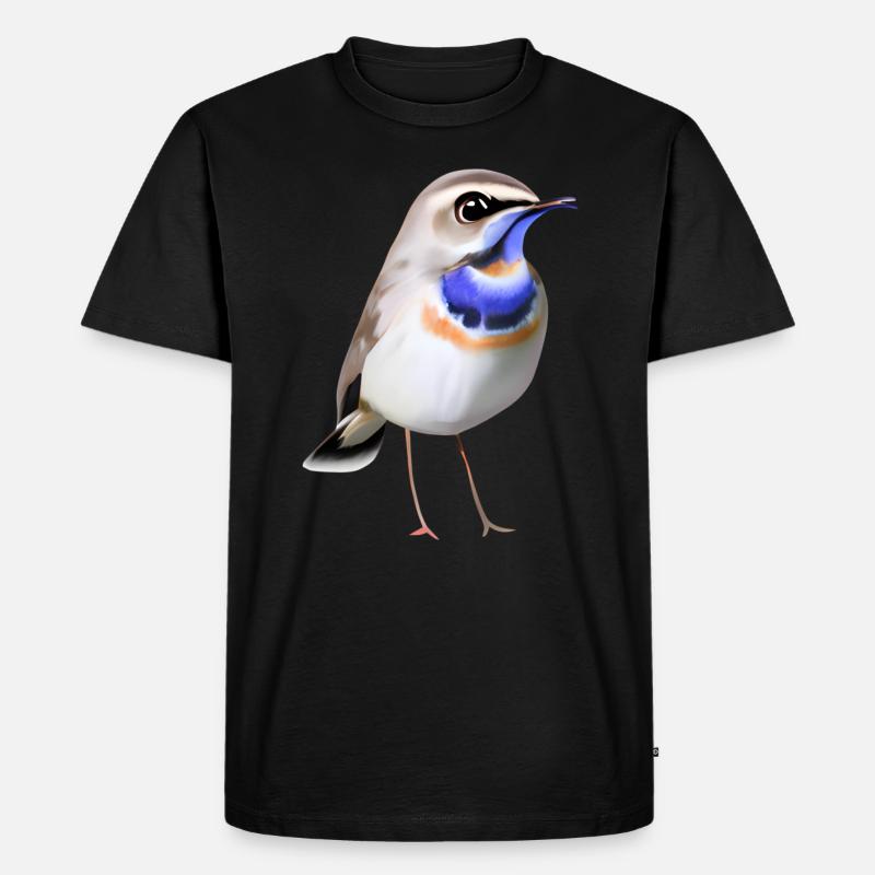 Blaukehlchen Vogel - Männer Premium Bio T-Shirt - Schwarz
