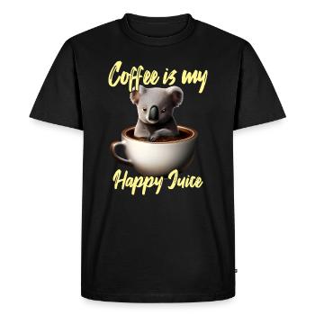 Cozy koala in the coffee cup - Men's Premium Organic T-Shirt - black - Front - Nico (187cm)