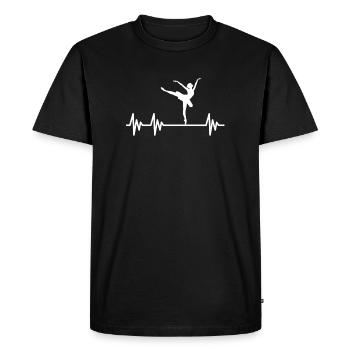 Ballerine Ballerine Battements de coeur Danse Danseur - T-shirt Premium bio Homme - noir - Devant - Nico (187cm)