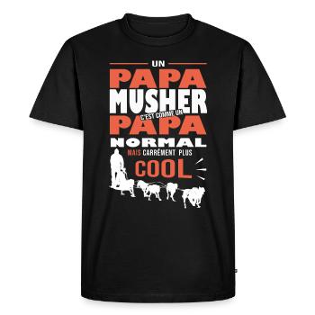 papa musher sport mushing chien traineau cadeau - T-shirt Premium bio Homme - noir - Devant - Nico (187cm)