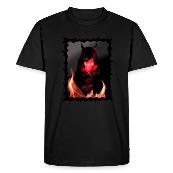 Diable de nuit d’Halloween - T-shirt Premium bio Homme - noir - Devant - Nico (187cm)