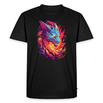 Dragon de Feu - T-shirt Premium bio Homme - noir - Devant - Nico (187cm)