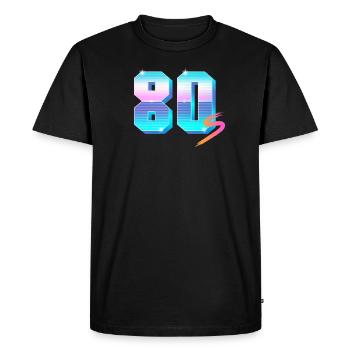 80s Eighties Number Birthday Retro Vintage - Men's Premium Organic T-Shirt - black - Front - Nico (187cm)
