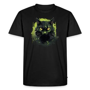 Cool Cat Design - Men's Premium Organic T-Shirt - black - Front - Nico (187cm)