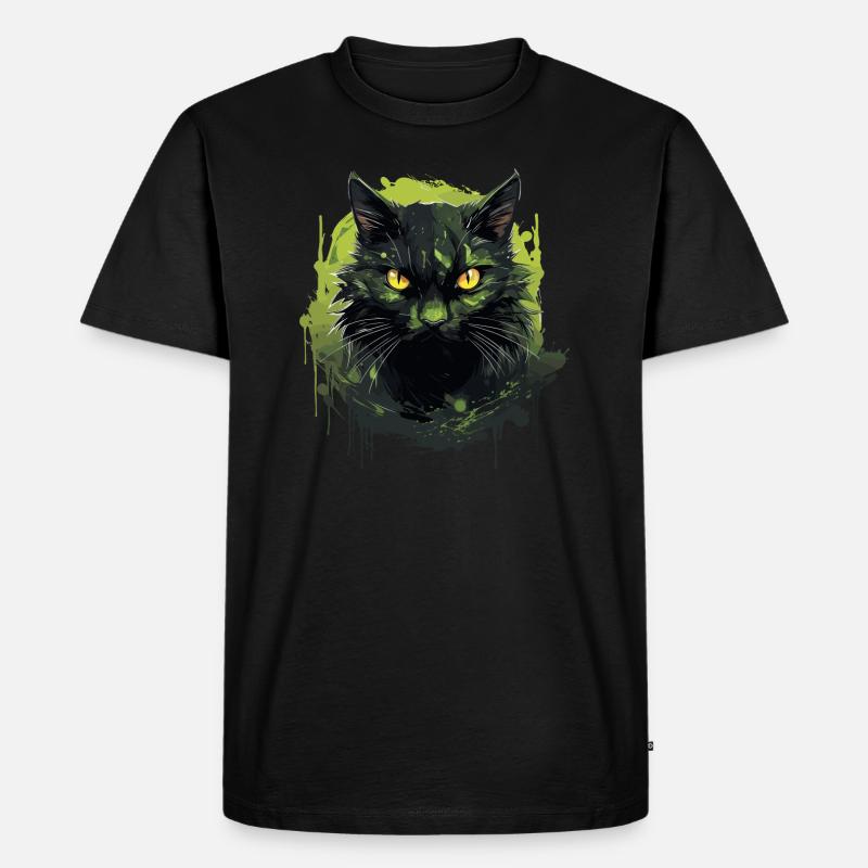 Cooles Katzen Design - Männer Premium Bio T-Shirt - Schwarz