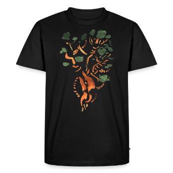Arbre / Bonsaï / Tribal - T-shirt Premium bio Homme - noir - Devant - Nico (187cm)