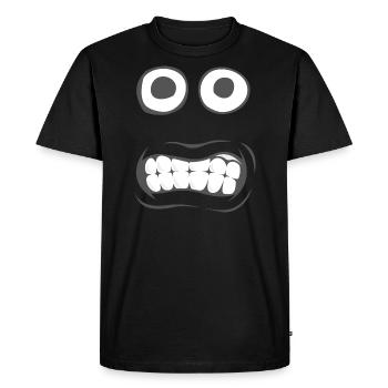 Crazy Cartoon Face Monster Peur Peur Peur Peur - T-shirt Premium bio Homme - noir - Devant - Nico (187cm)