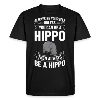 Hippo naine Hippo Hippo Hippo Afrique - T-shirt Premium bio Homme - noir - Devant - Nico (187cm)