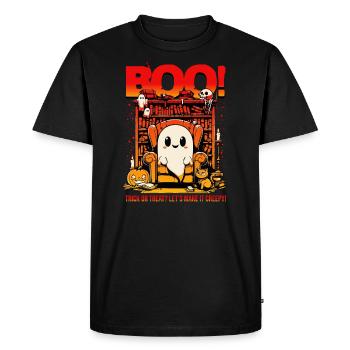 Halloween - BOH ! - T-shirt Premium bio Homme - noir - Devant - Nico (187cm)