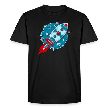 Rétro-fusée Planète Spatial Raumfahrt Sci-fi - T-shirt Premium bio Homme - noir - Devant - Nico (187cm)