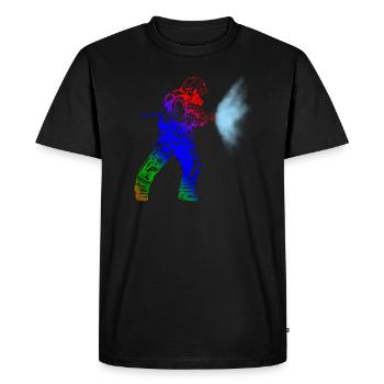 Pompier pompier - T-shirt Premium bio Homme - noir - Devant - Nico (187cm)